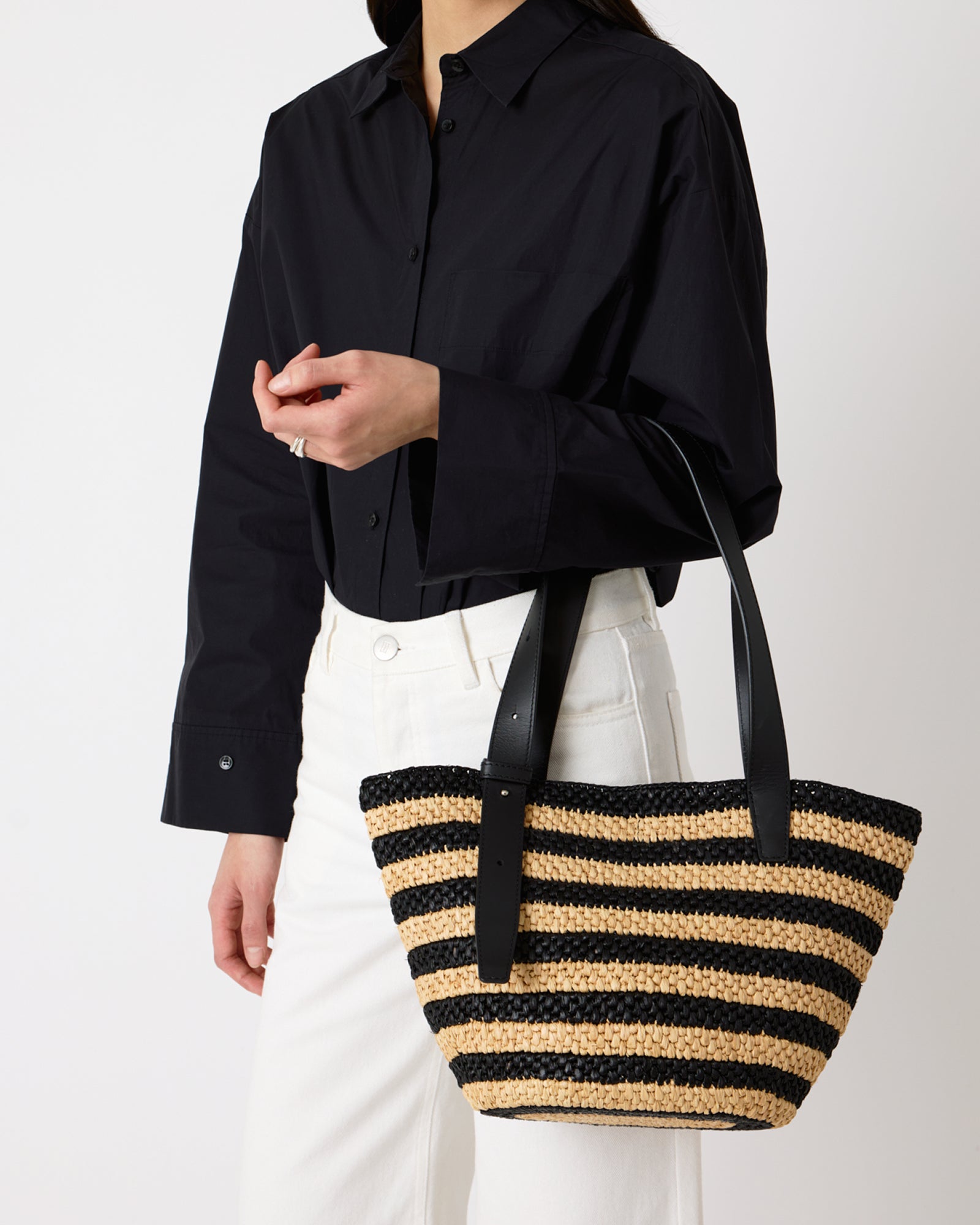 The Bianca Raffia Bag Small in Multi | LIÉ STUDIO
